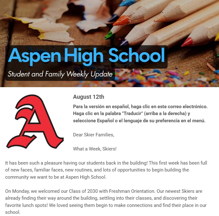 Wednesday, August 12th Principal Newsletter